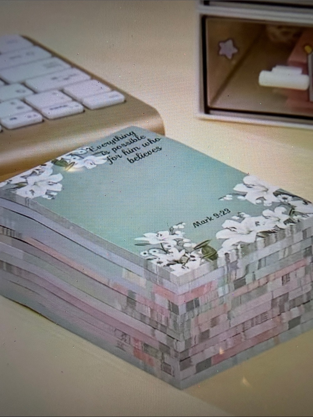 ❣️5|$25❣️3! Floral Scripture sticky memo Note pads Pastel Blossoms